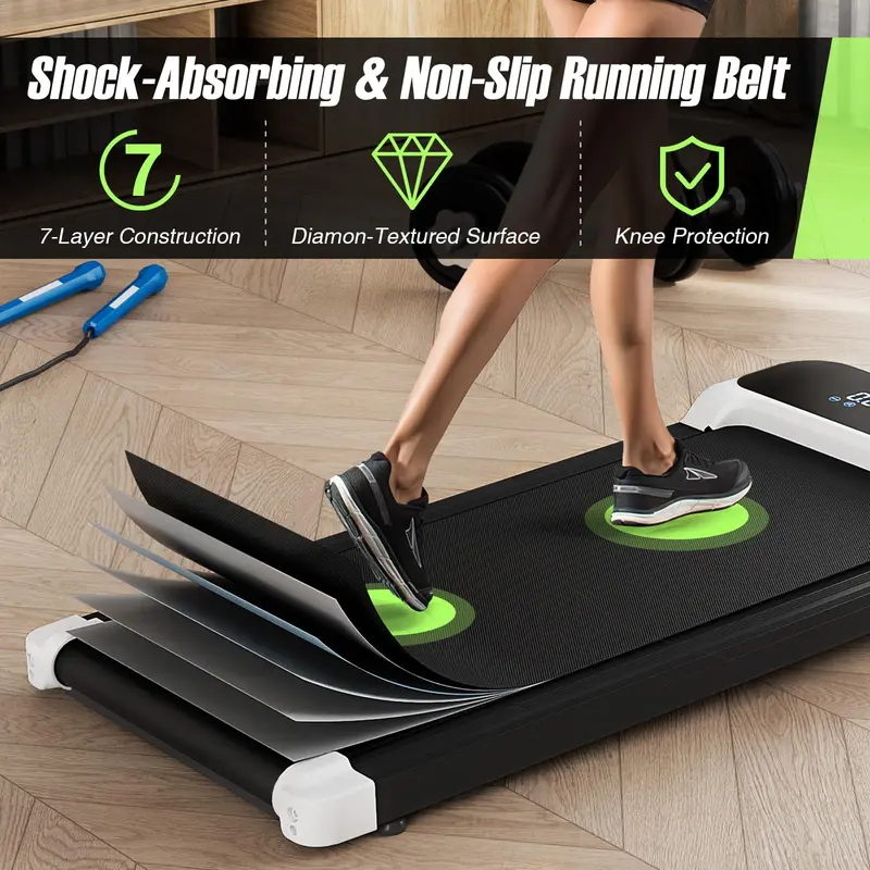 Goplus Laufpad unter dem Schreibtisch – Laufband mit Fernbedienung und LED-Display, 3 Countdown-Modi