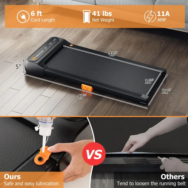 Goplus Laufpad – Unter-Schreibtisch-Laufband für Zuhause und Büro