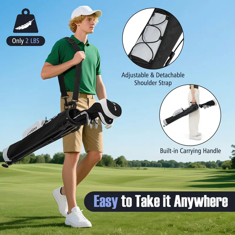 Goplus leichter Golf-Standbag für Pitch & Putt – Golftasche zum Tragen