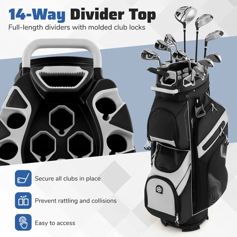 GoPlus leichter Golf-Tasche mit formfestem Deckel und 14-Fach-Organisationssystem 2