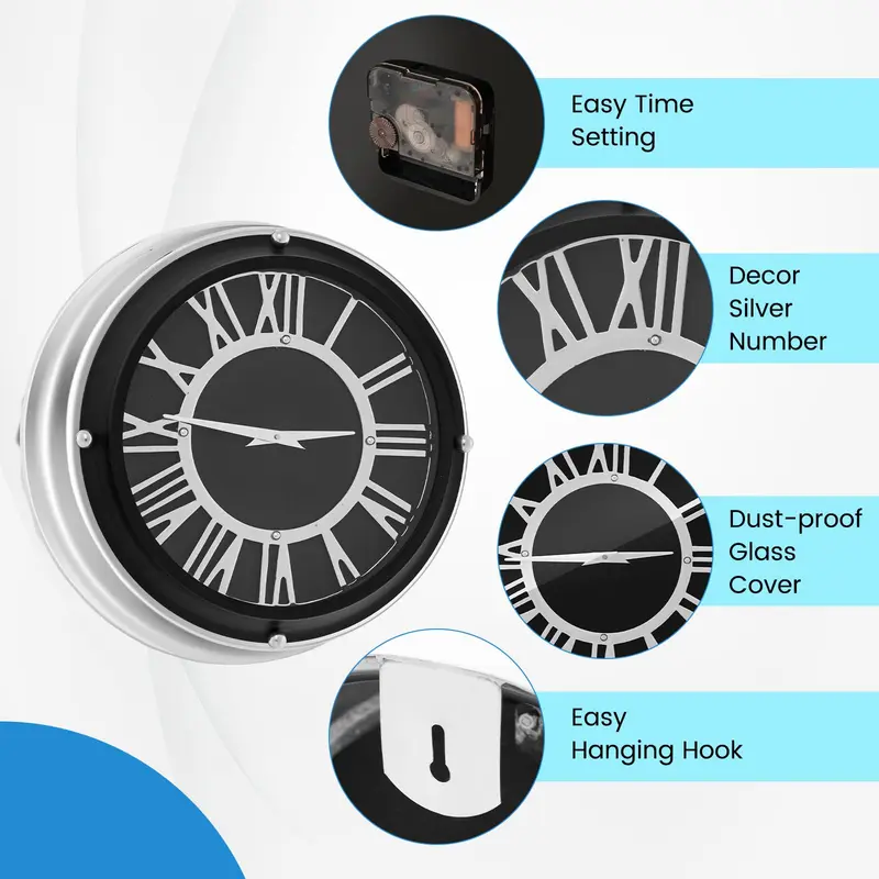 GoPlus-Leise-Wanduhr, moderne Uhr ohne Ticken