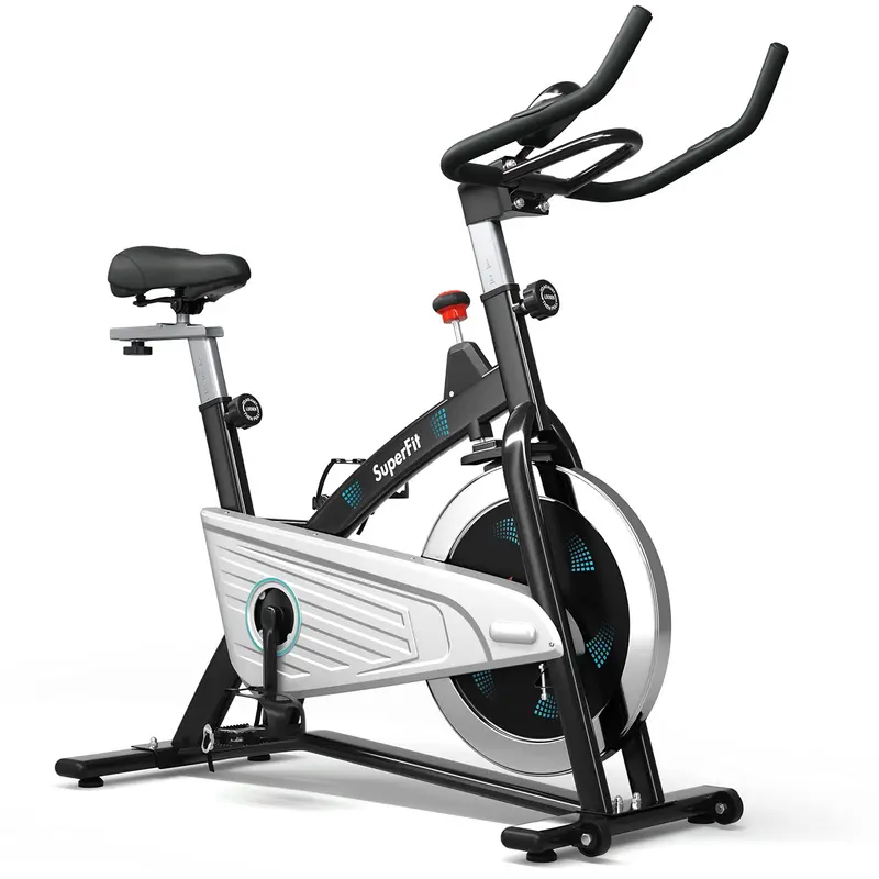 Goplus Magnet-Heimtrainer, Indoor-Fahrrad mit geräuschlosem Riemenantrieb