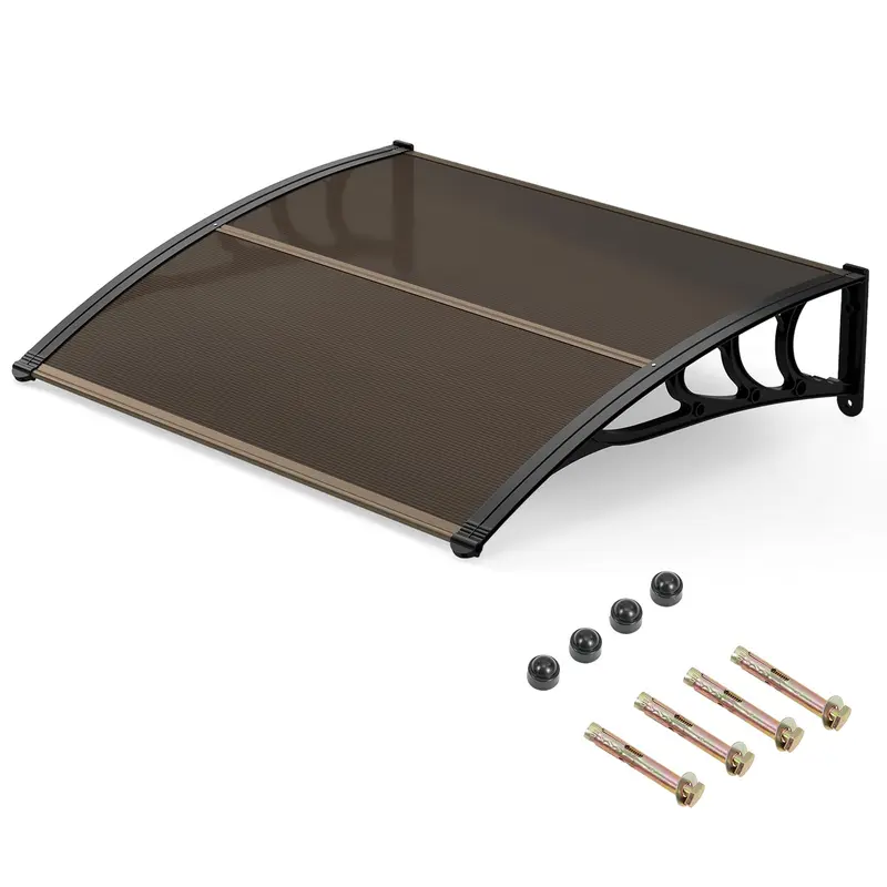 Goplus Markise für Fenster- und Türöffnung, 99 x 76 cm (39" x 30"), mit Regen-, Schnee-, Sonnen- und UV-Schutz für Eingangstüren