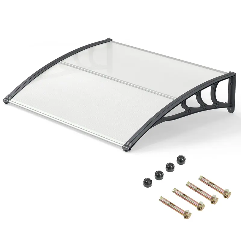 Goplus Markise für Fenster- und Türöffnung, 99 x 76 cm (39" x 30"), mit Regen-, Schnee-, Sonnen- und UV-Schutz für Eingangstüren