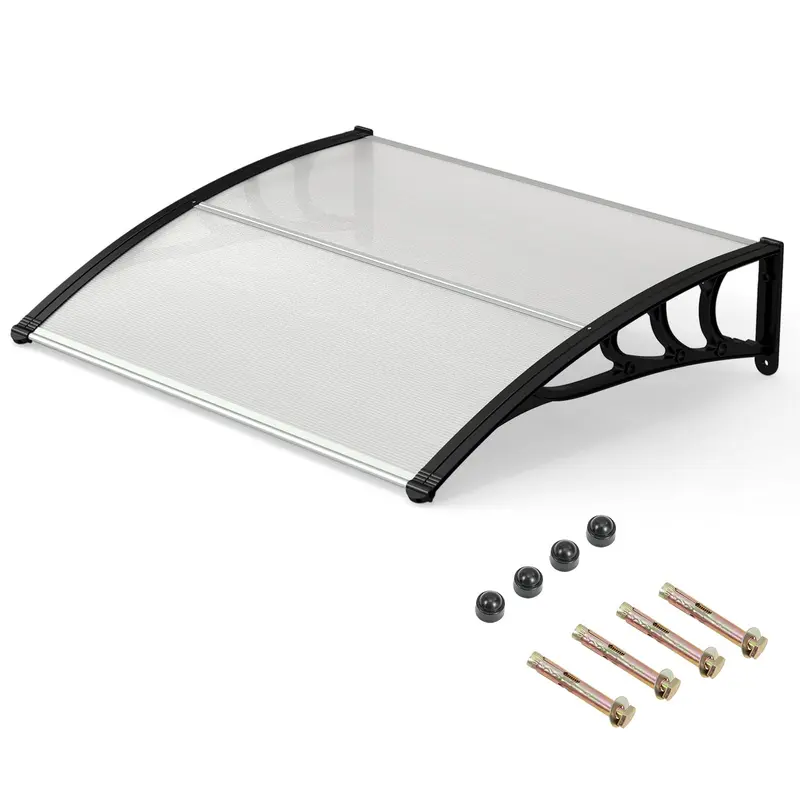 Goplus Markise für Fenster- und Türöffnung, 99 x 76 cm (39" x 30"), mit Regen-, Schnee-, Sonnen- und UV-Schutz für Eingangstüren