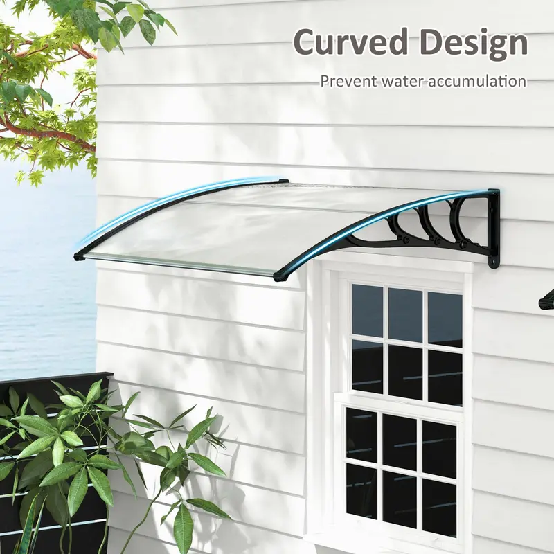 GoPlus Markisen für Türen, 122 cm × 102 cm Fenstermarkise mit Regen-, Schnee-, Sonnen- und UV-Schutz
