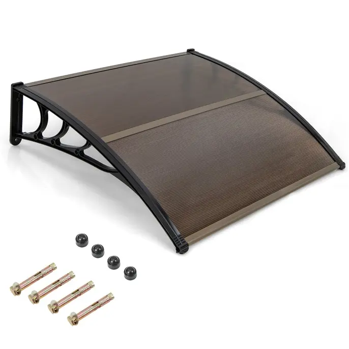GoPlus Markisen für Türen, 122 cm × 102 cm Fenstermarkise mit Regen-, Schnee-, Sonnen- und UV-Schutz