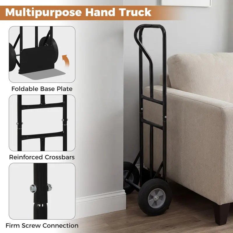 Goplus Metall-Handwagen, schwerlastfähig, 272 kg Tragkraft, Transportroller 2