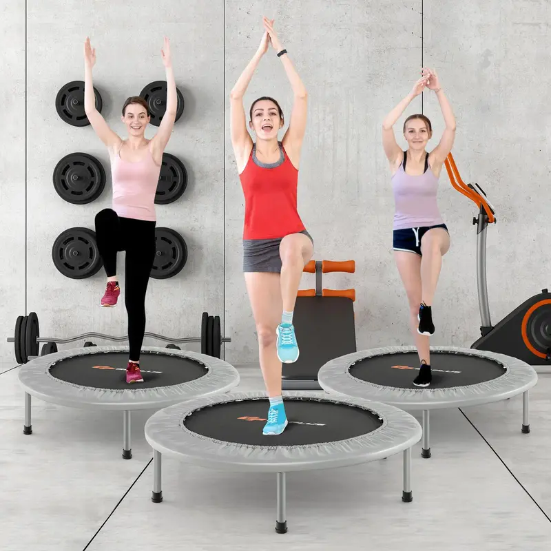 Goplus Minitrampolin mit Klappfunktion, 36 Zoll (ca. 91 cm) faltbares Fitness-Trampolin für Erwachsene 2
