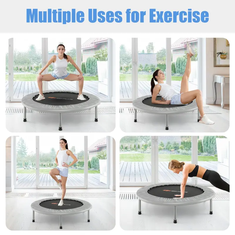 Goplus Minitrampolin mit Klappfunktion, 36 Zoll (ca. 91 cm) faltbares Fitness-Trampolin für Erwachsene