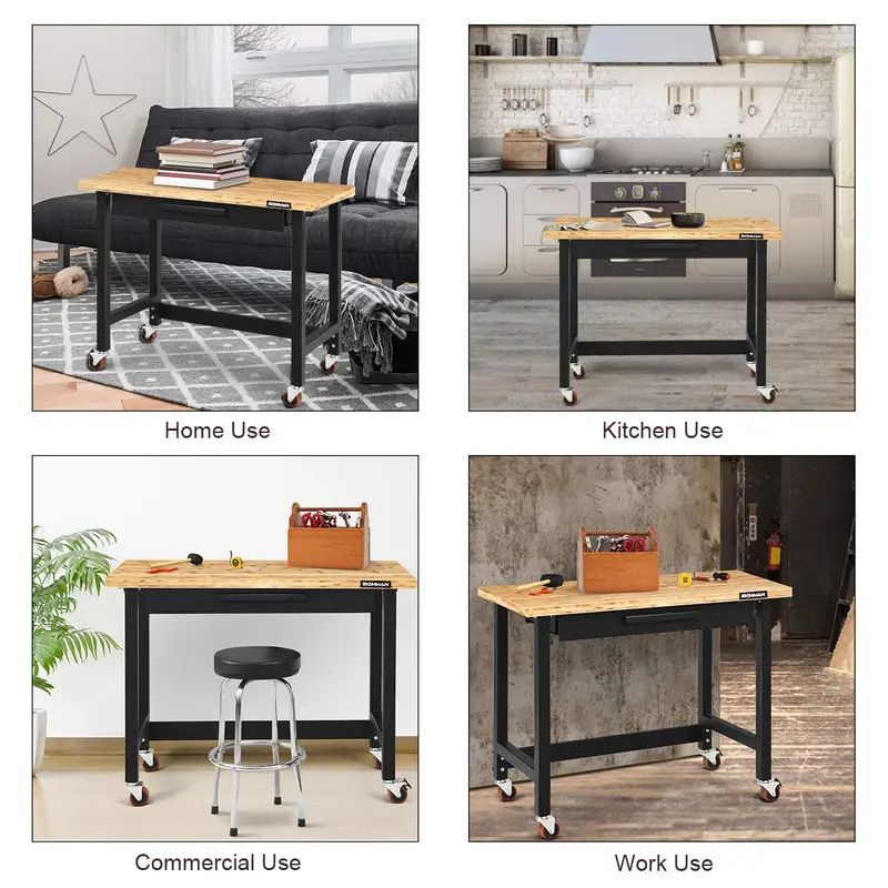 Goplus-Mobile-Arbeitstisch, 122 cm