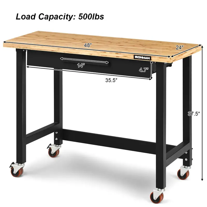 Goplus-Mobile-Arbeitstisch, 122 cm