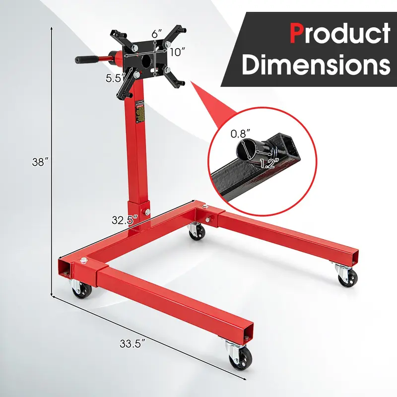 GoPlus-Motorhalterung, 680 kg (3/4 Tonne), mit 4 Rädern