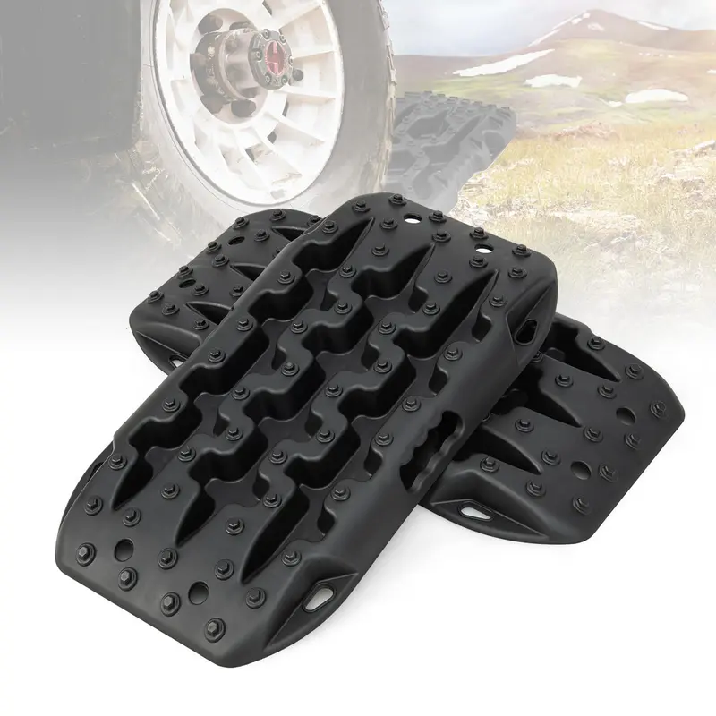 Goplus Off-Road-Zugplatten für Geländefahrzeuge, 2 Stück, große Traktionsmatten für Allradantrieb