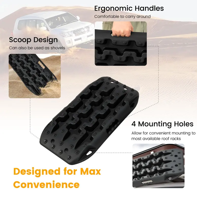 Goplus Off-Road-Zugplatten für Geländefahrzeuge, 2 Stück, große Traktionsmatten für Allradantrieb 2