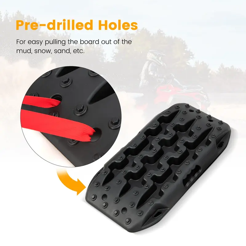 Goplus Off-Road-Zugplatten für Geländefahrzeuge, 2 Stück, große Traktionsmatten für Allradantrieb
