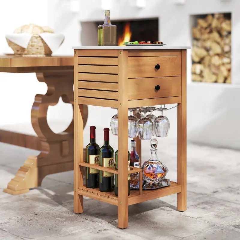 Goplus Outdoor-Bar-Buffet-Sideboard für Garten, Terrasse und Ecke 2