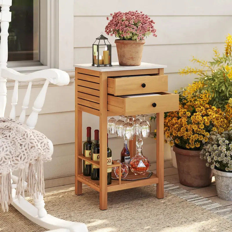 Goplus Outdoor-Bar-Buffet-Sideboard für Garten, Terrasse und Ecke