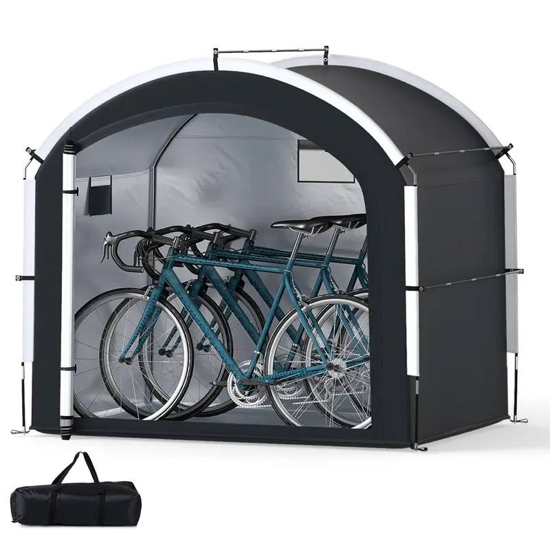 Goplus Outdoor-Fahrradabstellhütte 2,2 x 1,5 m mit 210D-Oxford-Gewebe und wasserdichter PU4000-Beschichtung