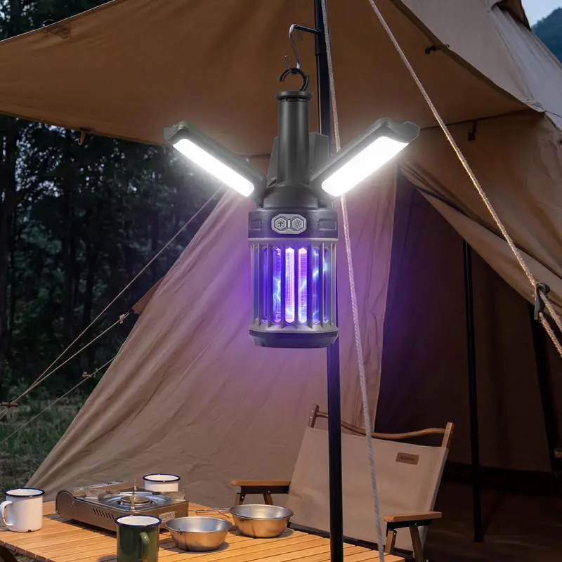 GoPlus Outdoor-Falle mit faltbarer Camping-Laterne, USB-C-wiederaufladbares elektrisches Nachtlicht 2