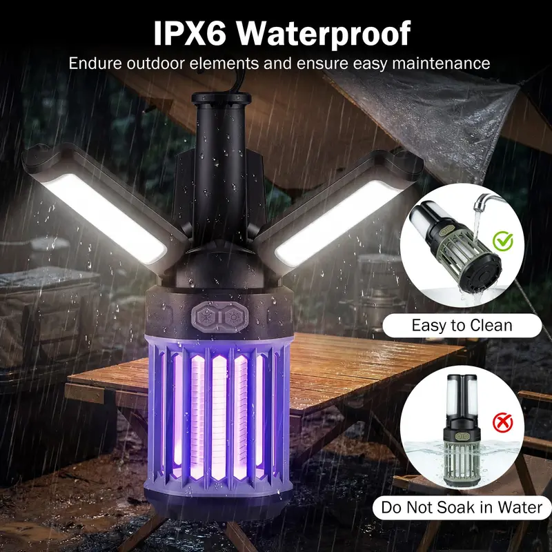 GoPlus Outdoor-Falle mit faltbarer Camping-Laterne, USB-C-wiederaufladbares elektrisches Nachtlicht