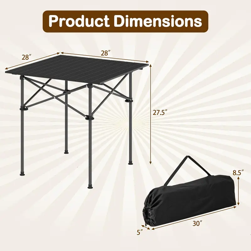 Goplus Outdoor-Klapptisch für Camping mit Schnellverbindungssystem und Tragetasche 2