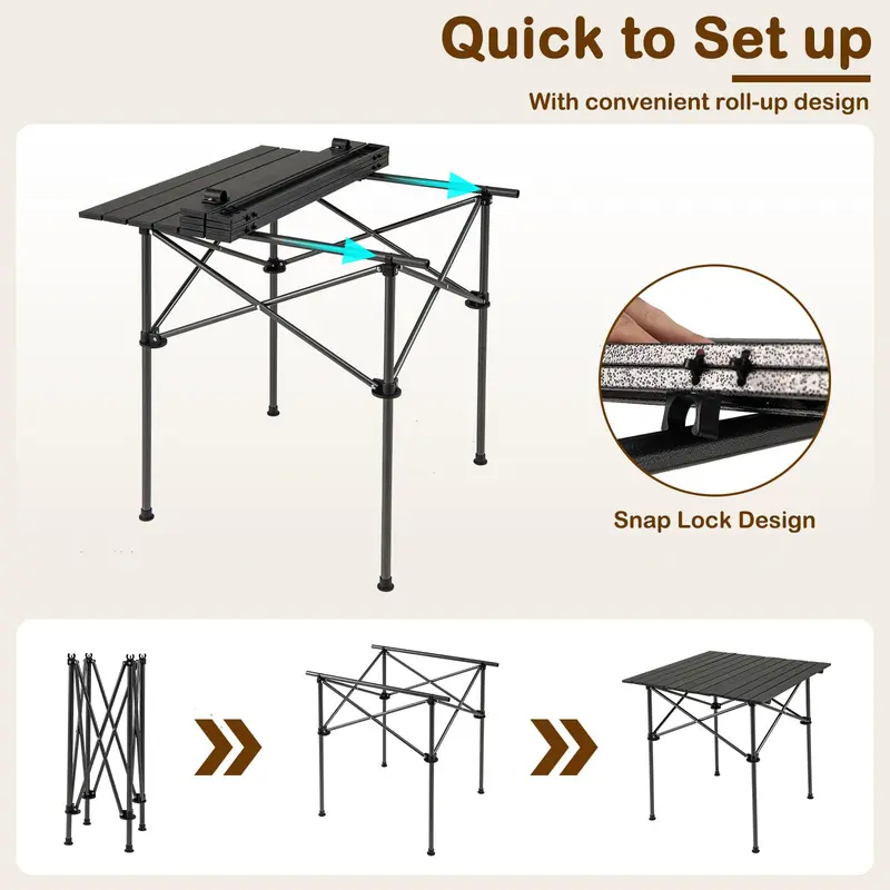 Goplus Outdoor-Klapptisch für Camping mit Schnellverbindungssystem und Tragetasche