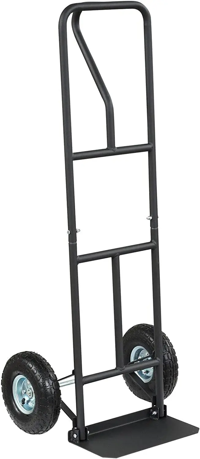 Goplus P-Griff Handwagen, Hochwertiger Sackkarren mit 25-cm-Rädern, integrierter Doppelkugellagerung und klappbarer Ladeplatte
