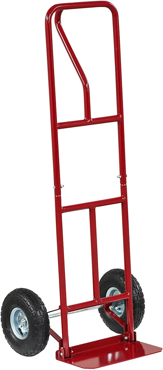 Goplus P-Griff Handwagen, Hochwertiger Sackkarren mit 25-cm-Rädern, integrierter Doppelkugellagerung und klappbarer Ladeplatte