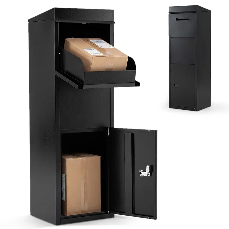 Goplus Paket-Drop-Box aus verzinktem Stahl mit Schloss