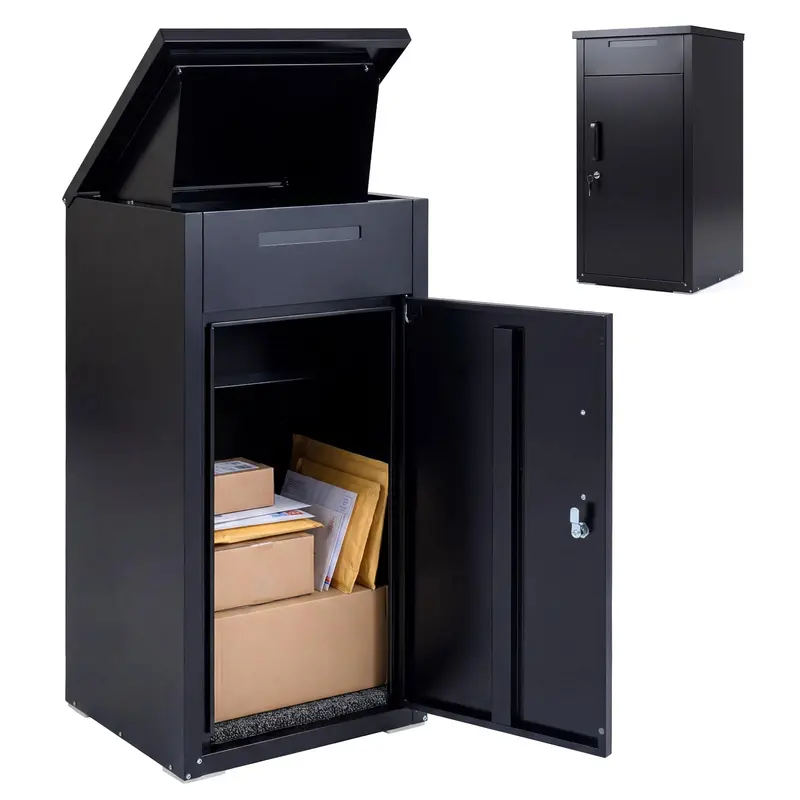 Goplus Paket-Drop-Box aus verzinktem Stahl mit Schloss