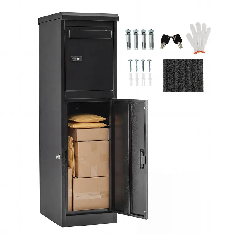 Goplus Paket-Drop-Box aus verzinktem Stahl mit Schloss