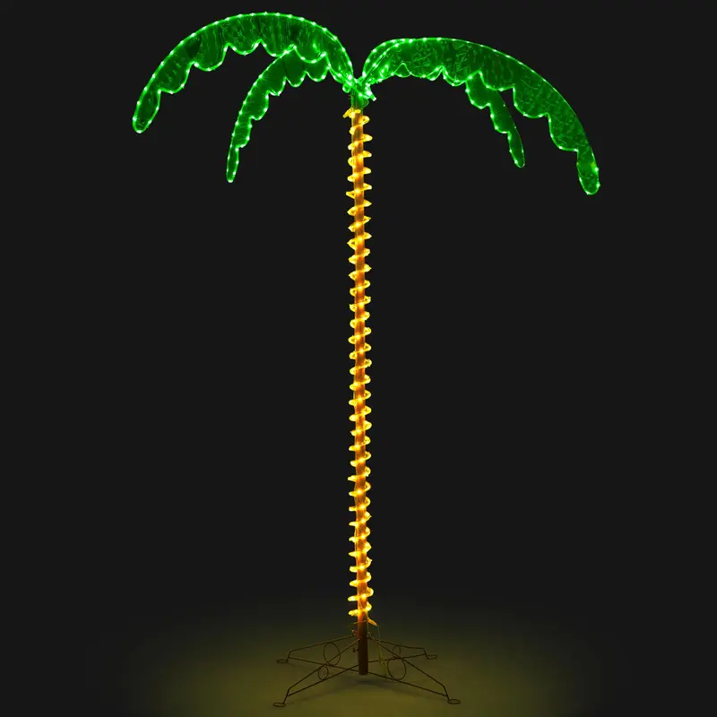GoPlus Palmenbaum mit Beleuchtung, 2,29 m, tropischer Weihnachtsbaum mit 332 LED-Leuchten