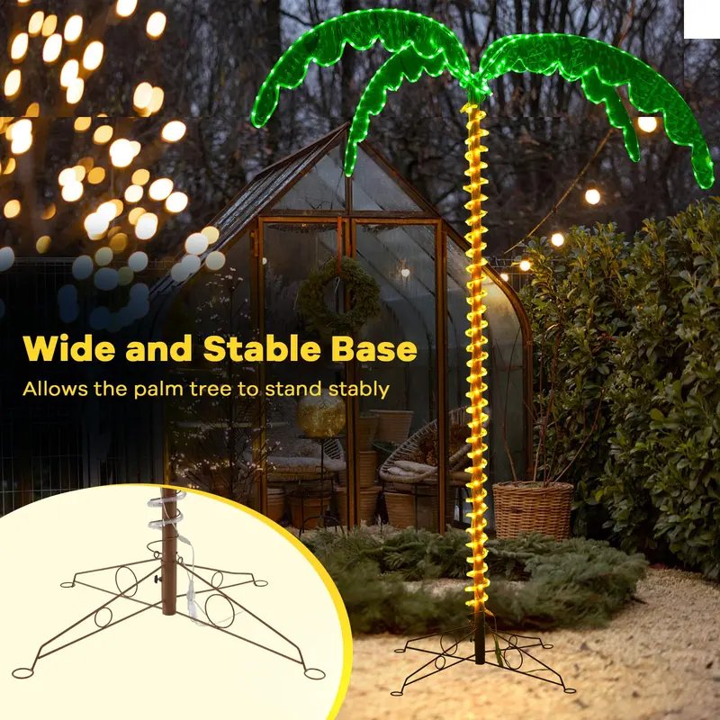 GoPlus Palmenbaum mit Beleuchtung, 2,29 m, tropischer Weihnachtsbaum mit 332 LED-Leuchten