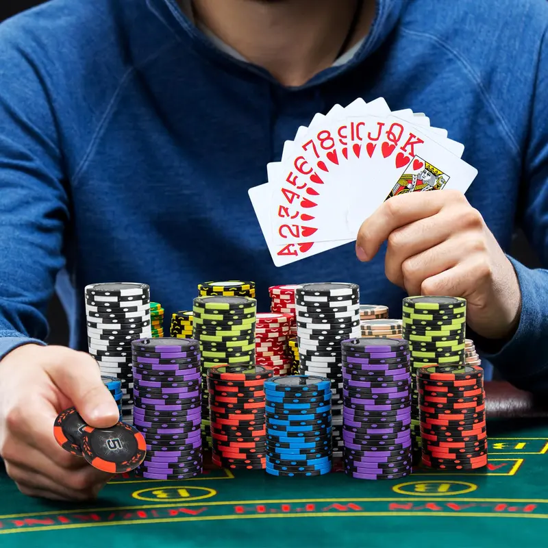 GoPlus-Pokerchip-Set, 300 oder 500 Stück à 14 g aus Ton 2