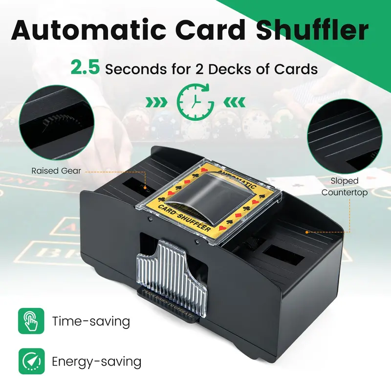 GoPlus-Pokerchip-Set, 300 Stück 14-g-Clay-Pokerchips mit Aufbewahrungsbox und automatischem Kartenschüttler