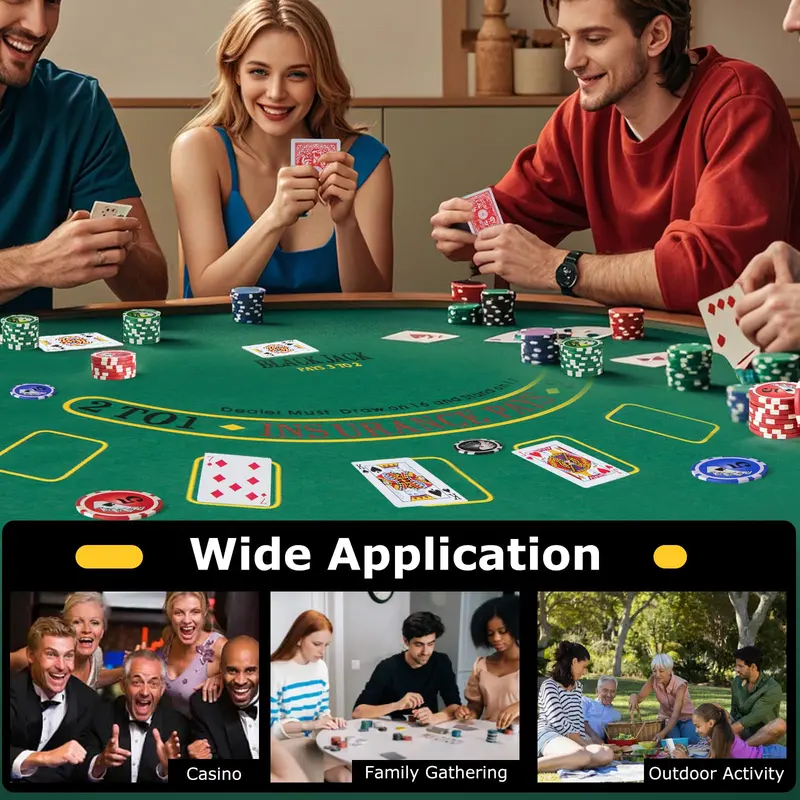 Goplus Pokerspiel-Set mit Pokerchips, 400 Chips, 6 Kartendecks, Croupier-Button