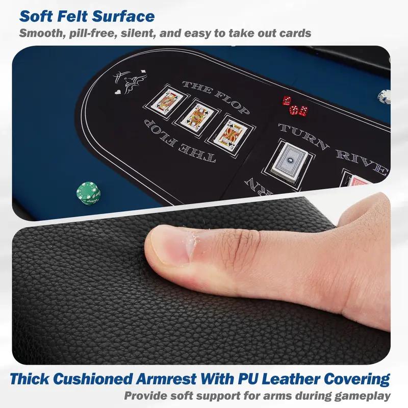 GoPlus Pokertisch, klappbar, 213 cm, mit LED-Beleuchtung für Texas Hold'em und Blackjack