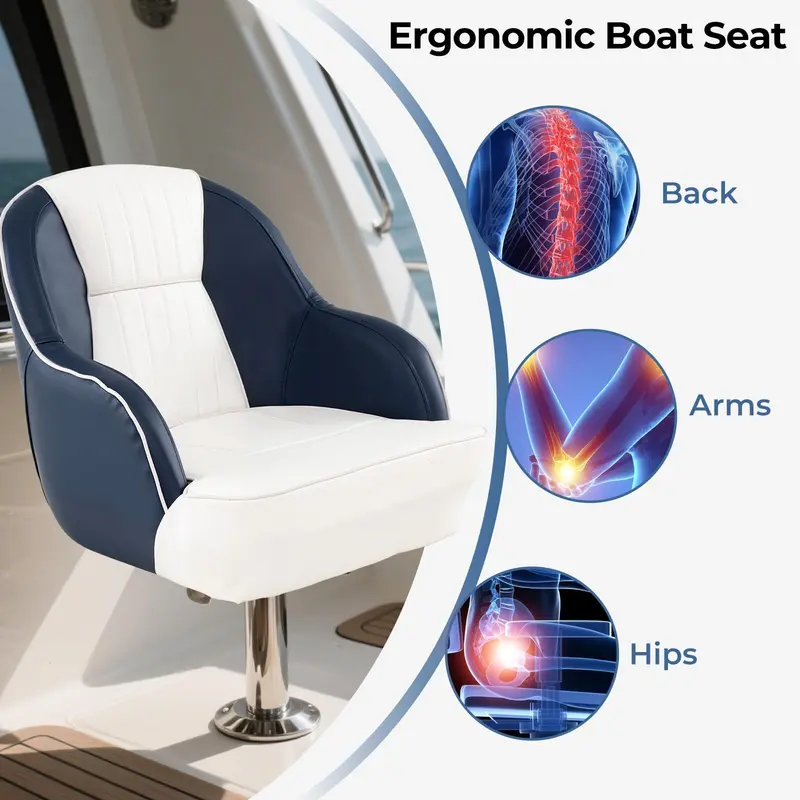 GoPlus-Pontonboot-Sitz mit dick gepolstertem Sitz | Ergonomischer Kabinen-Kommandantensitz