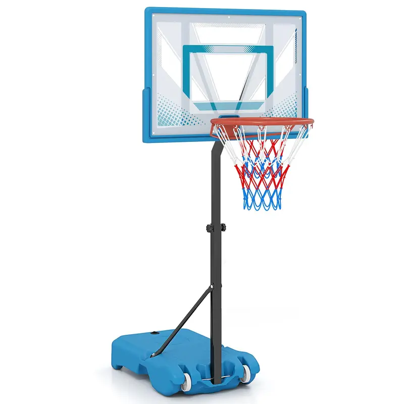 Goplus Pool-Basketballkorb | Höhenverstellbares Basketballtor mit 81 cm (32 Zoll) bruchsicherem Rückwand