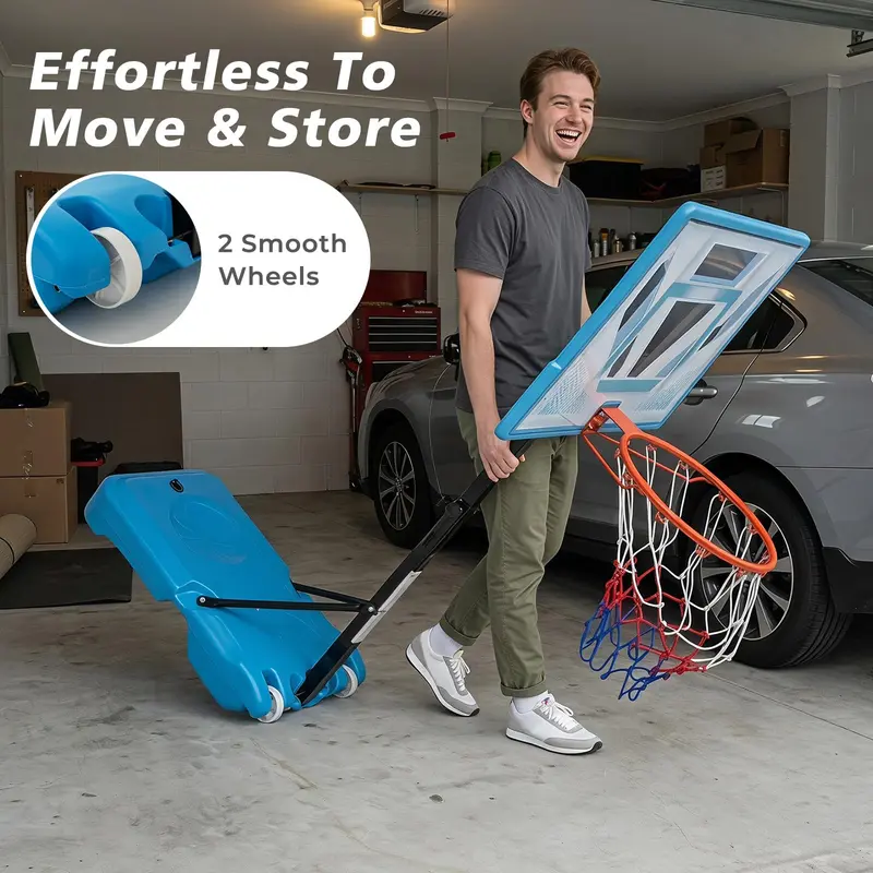 Goplus Pool-Basketballkorb | Höhenverstellbares Basketballtor mit 81 cm (32 Zoll) bruchsicherem Rückwand