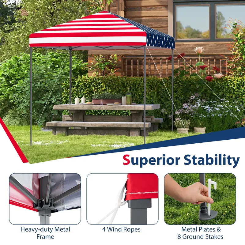 GoPlus Pop-up-Canopy-Zelt 2,5 x 2,5 m – Sofortaufbau-Schutzunterstand mit Tragetasche
