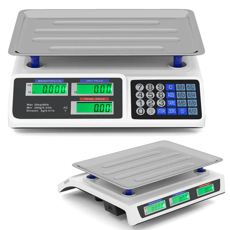 Goplus-Preisrechnungswaage mit 30 kg Tragkraft und doppeltem LCD-Display