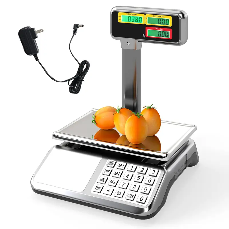 Goplus-Preisrechnungswaage mit 88 lb / 40 kg Tragkraft und zweifachem LCD-Display am Ständer