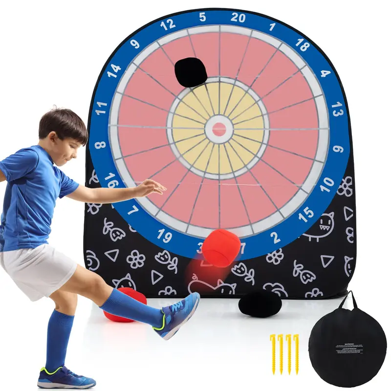 Goplus Riesendartspiel „Giant Kick Darts“, großes Dartboard mit 4 Kicksbällen und Tragetasche