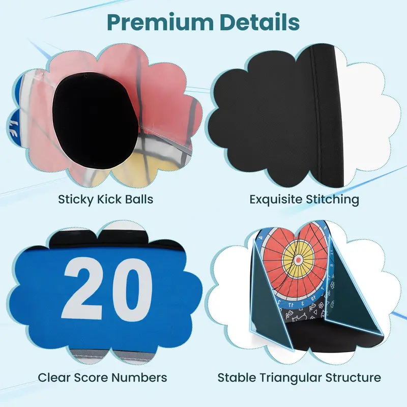 Goplus Riesendartspiel „Giant Kick Darts“, großes Dartboard mit 4 Kicksbällen und Tragetasche