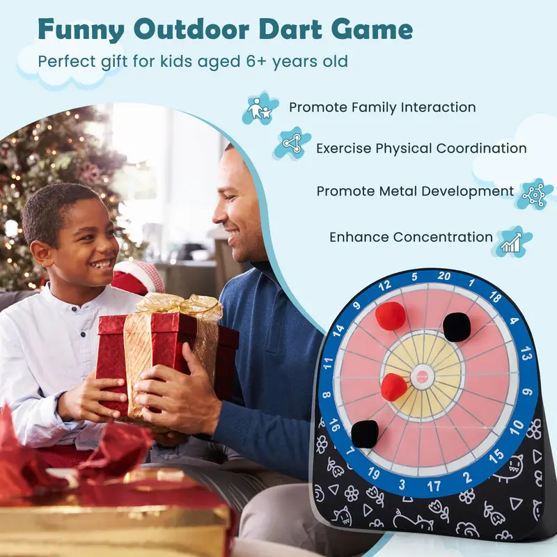 Goplus Riesendartspiel „Giant Kick Darts“, großes Dartboard mit 4 Kicksbällen und Tragetasche