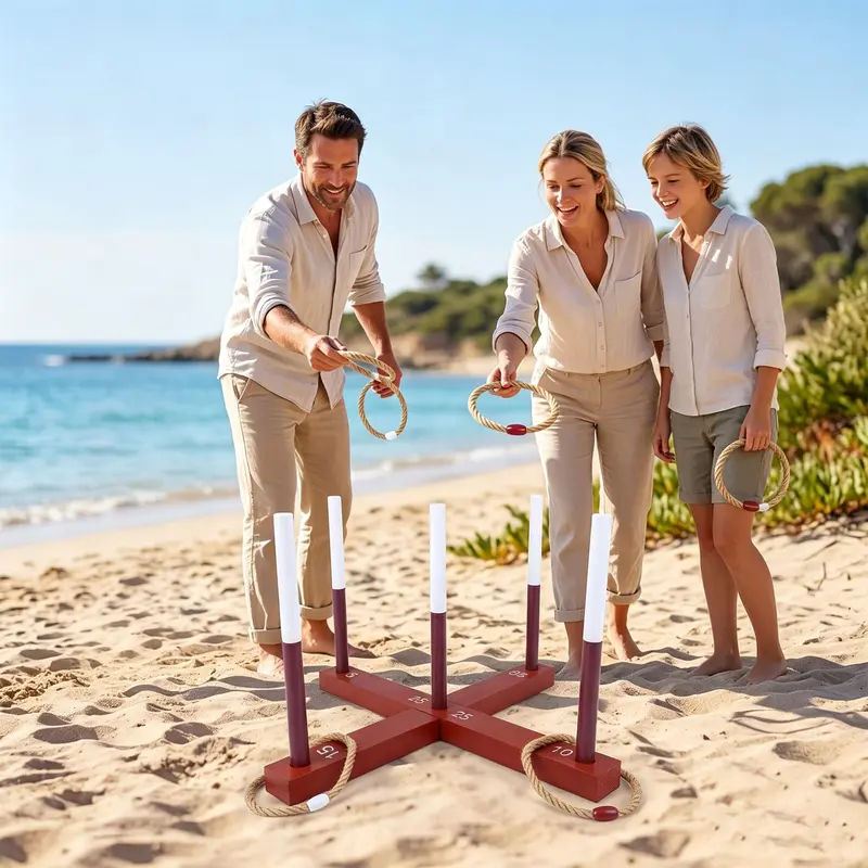 GoPlus Ring-Werf-Spiel für Erwachsene – Outdoor-Yard-Spiel mit 6 Seilringen und Aufbewahrungstasche