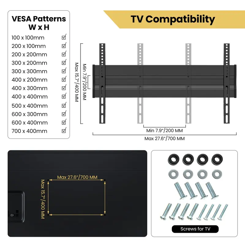 GoPlus Rollbarer TV-Ständer für flache und gebogene LED-/LCD-/OLED-Fernseher von 32" bis 85", Tragkraft bis 60 kg, mobiler Boden-TV-Wagen mit maximaler VESA-Kompatibilität 400 × 700 mm
