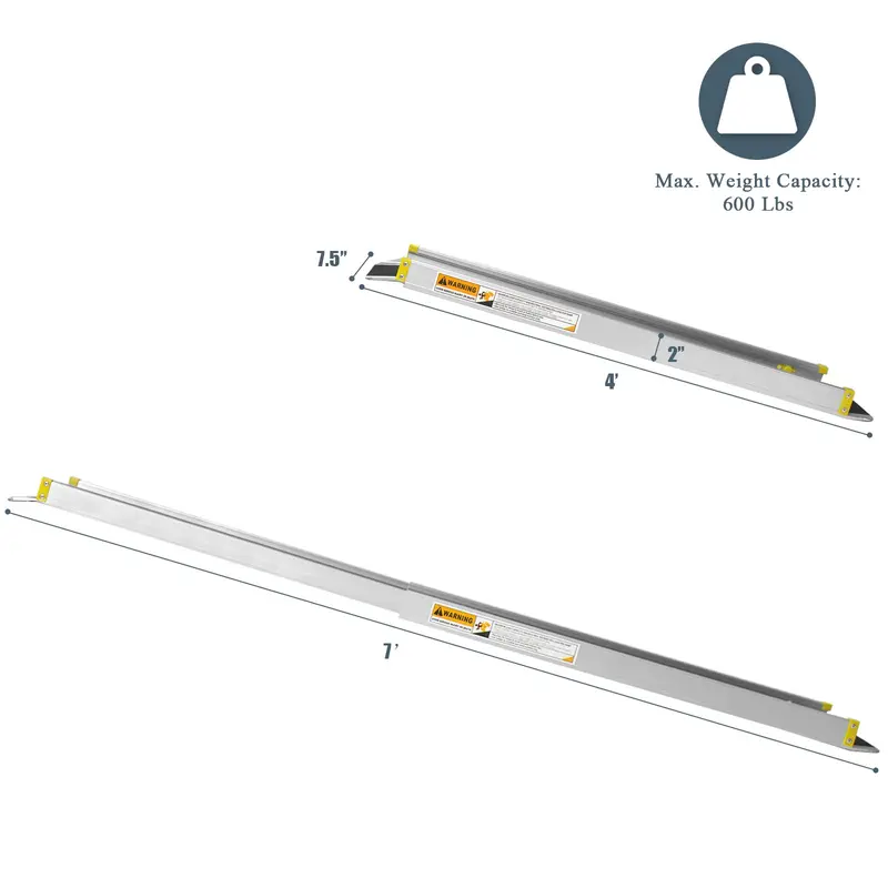 Goplus Rollstuhlrampe, verstellbare tragbare Aluminium-Rampen mit rutschfestem Belag für Treppenstufen und Haustüren (Paar)